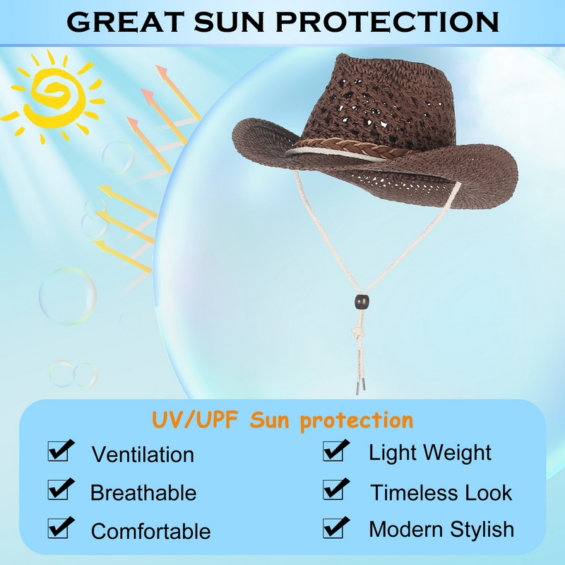 GEMVIE Child Summer Cowboy Hat - Cowboy Hat Straw reseña y precio