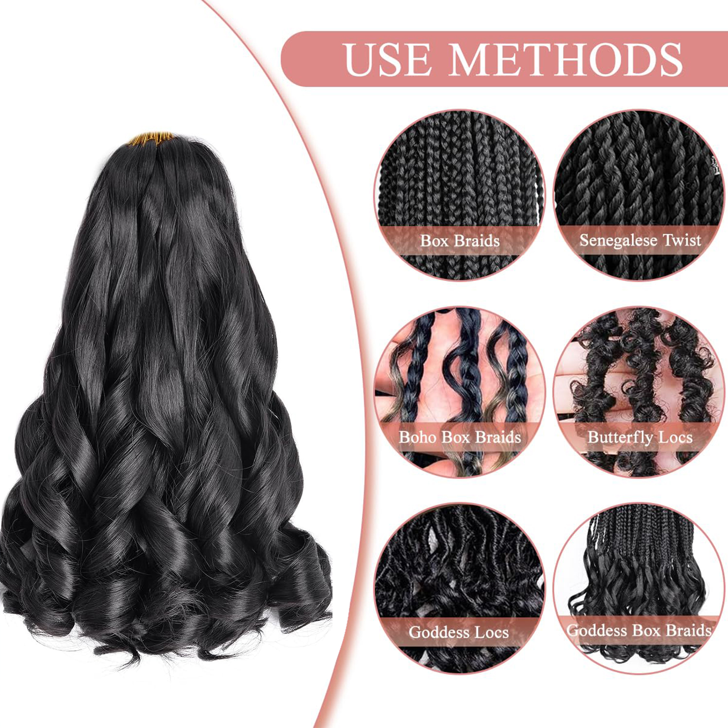 French Curly Braiding Hair 12/ - Beret French Wool reseña y precio