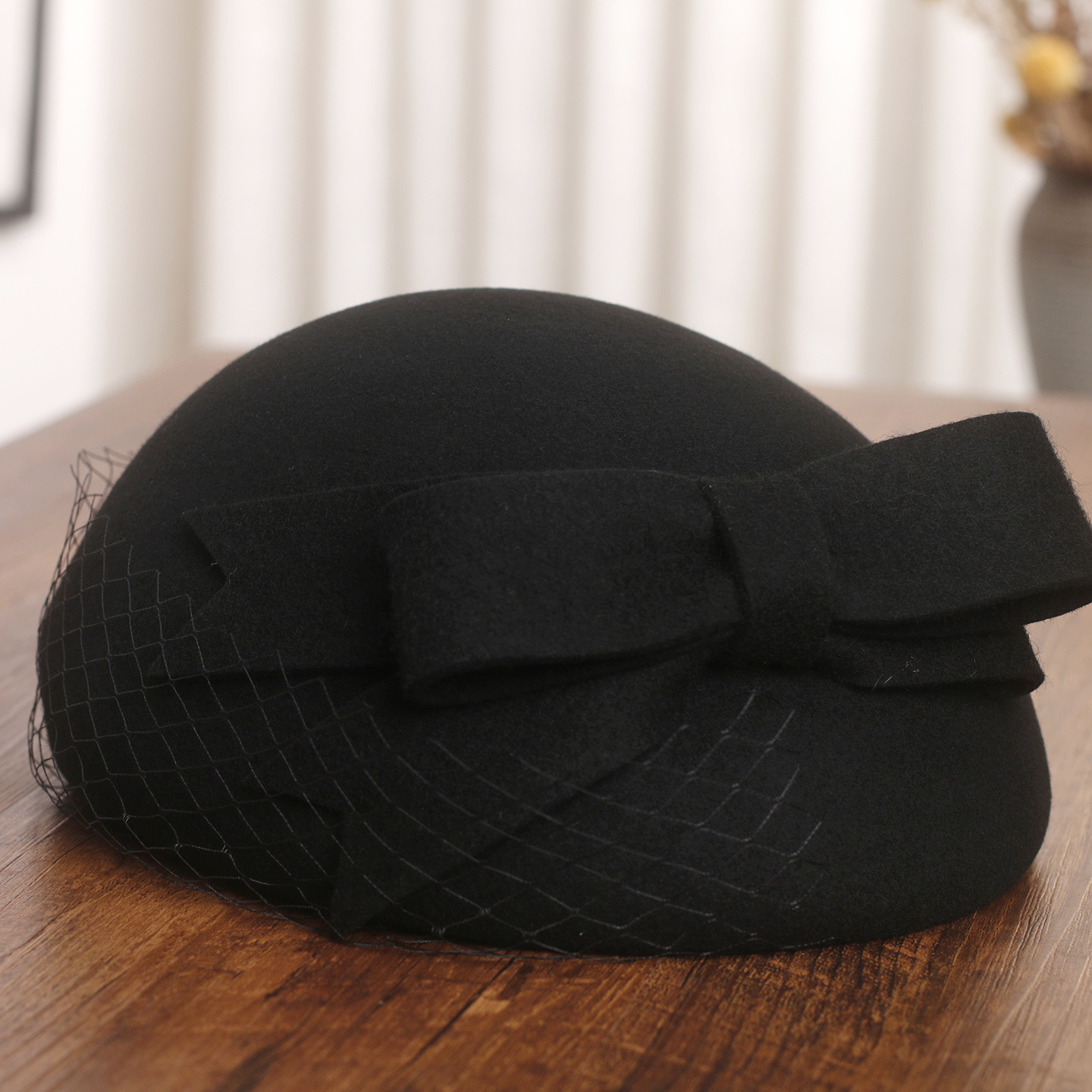 French Elegant Mesh-Bow Wool B - Beret French Wool reseña y precio