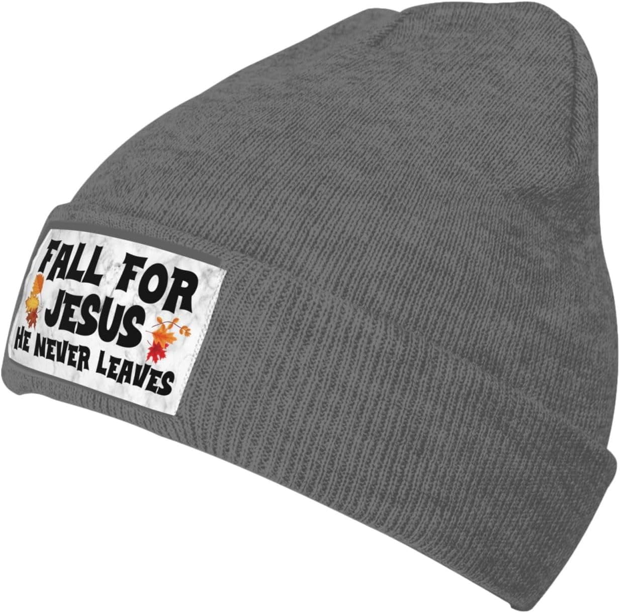 Fall For Jesus He Never Leaves - Beanie Cuffed Knit reseña y precio