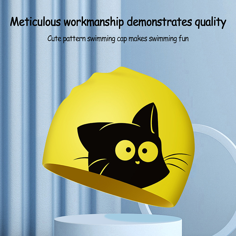 Cute Cat Swimming Cap For Long - Swim Hat Silicone reseña y precio