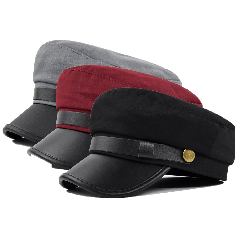 For Unisex Warm Autumn PU Leat - Snapback Hat Flat reseña y precio