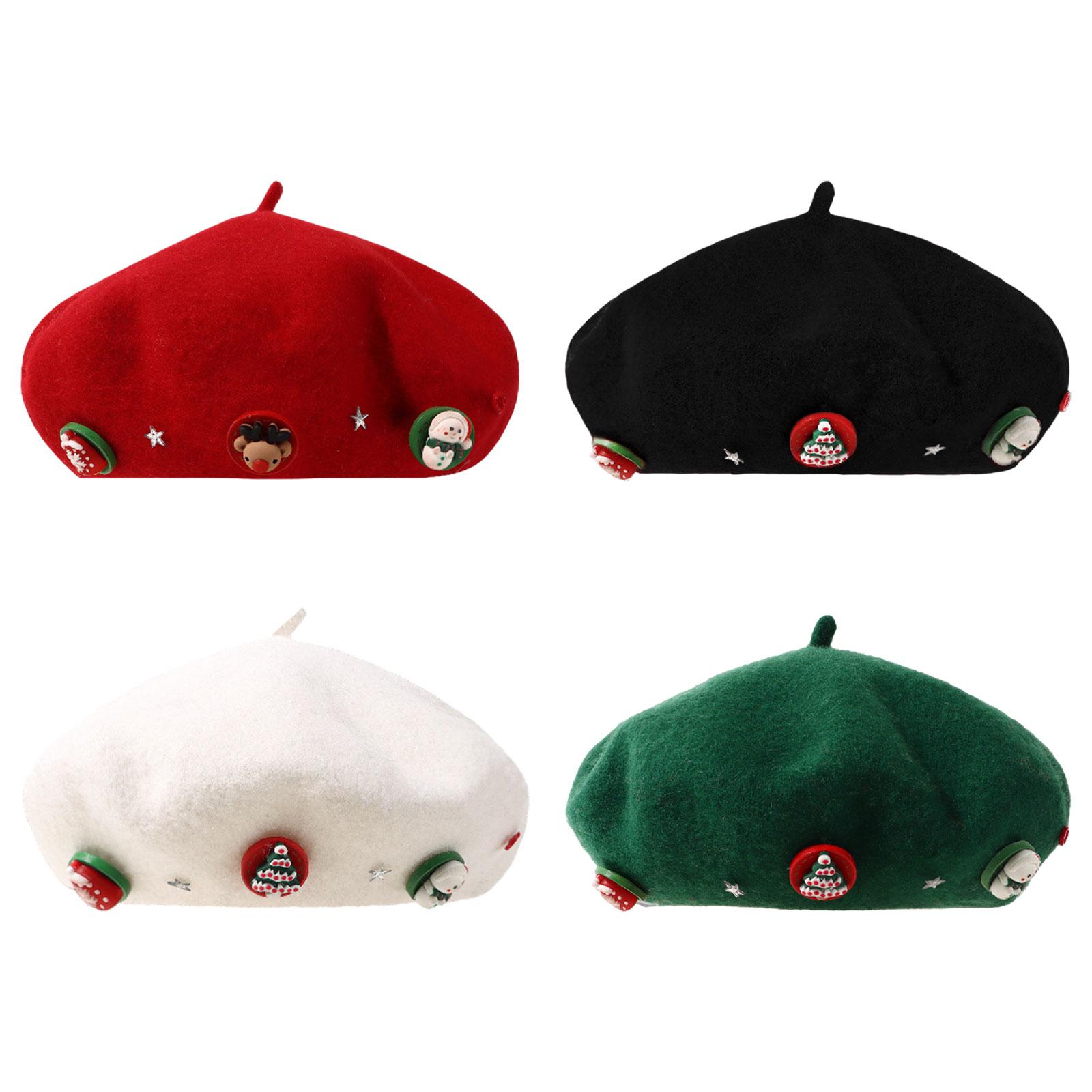 Christmas Beret Hat Women with - Beret French Wool reseña y precio