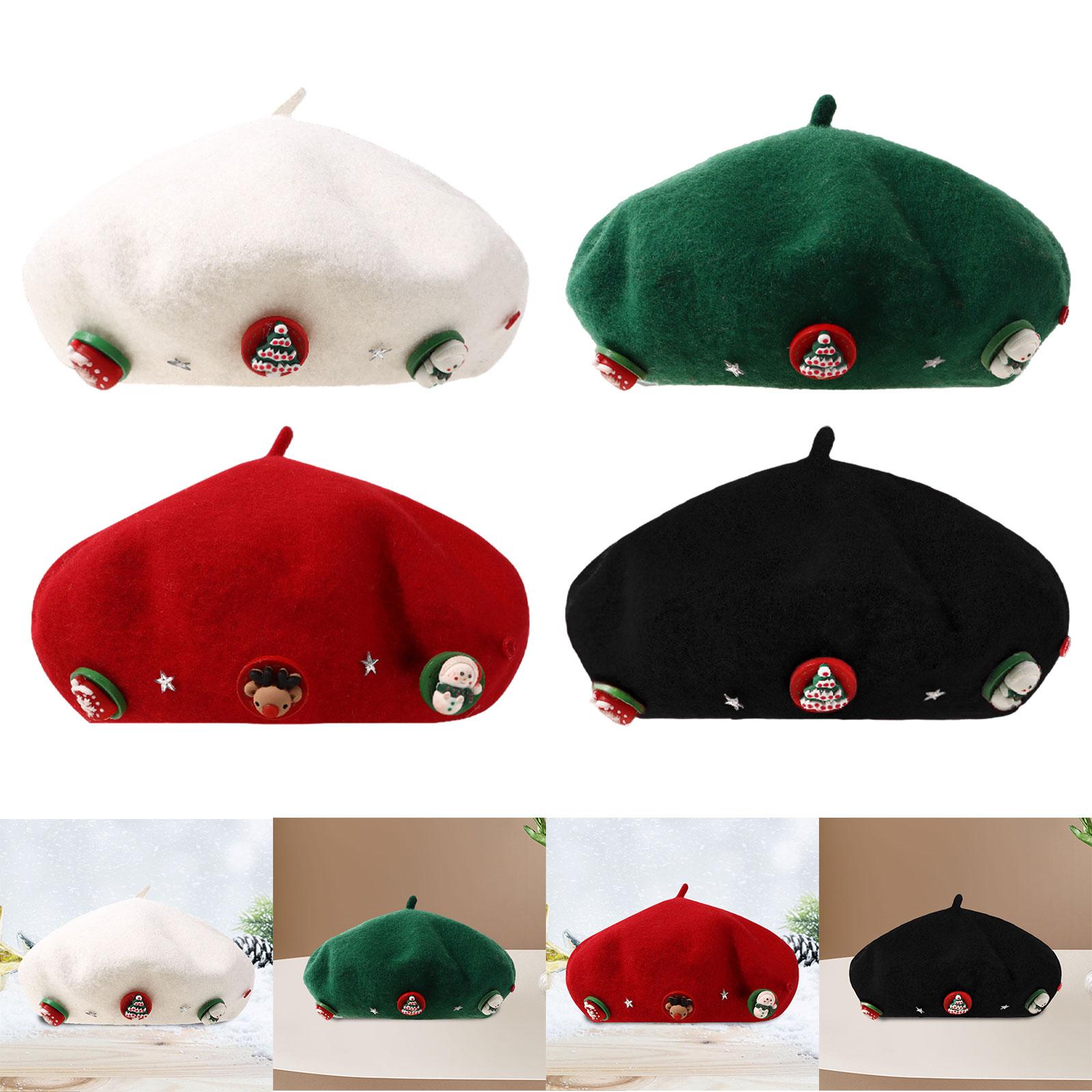 Christmas Beret Hat Women with - Beret French Wool reseña y precio