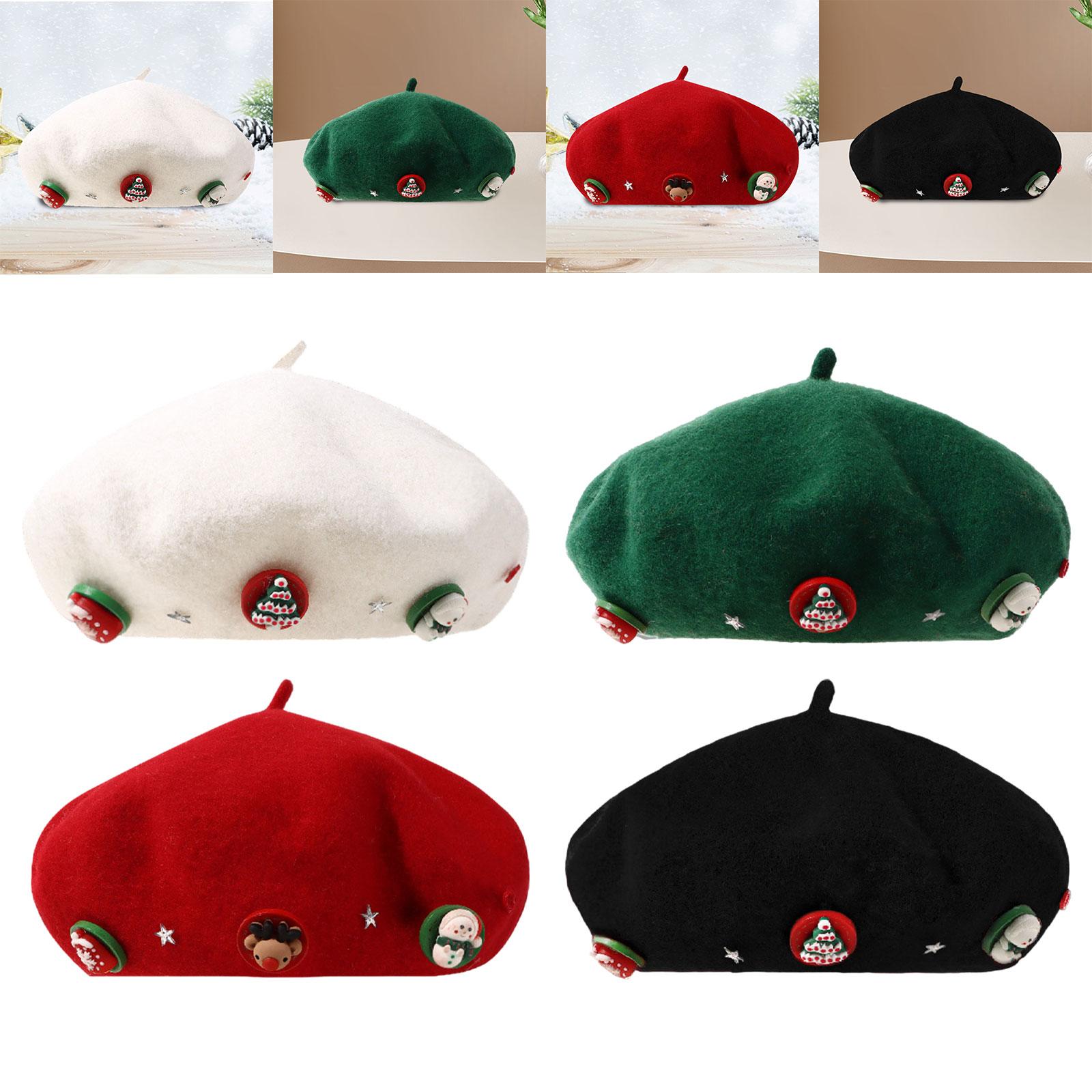 Christmas Beret Hat Women with - Beret French Wool reseña y precio