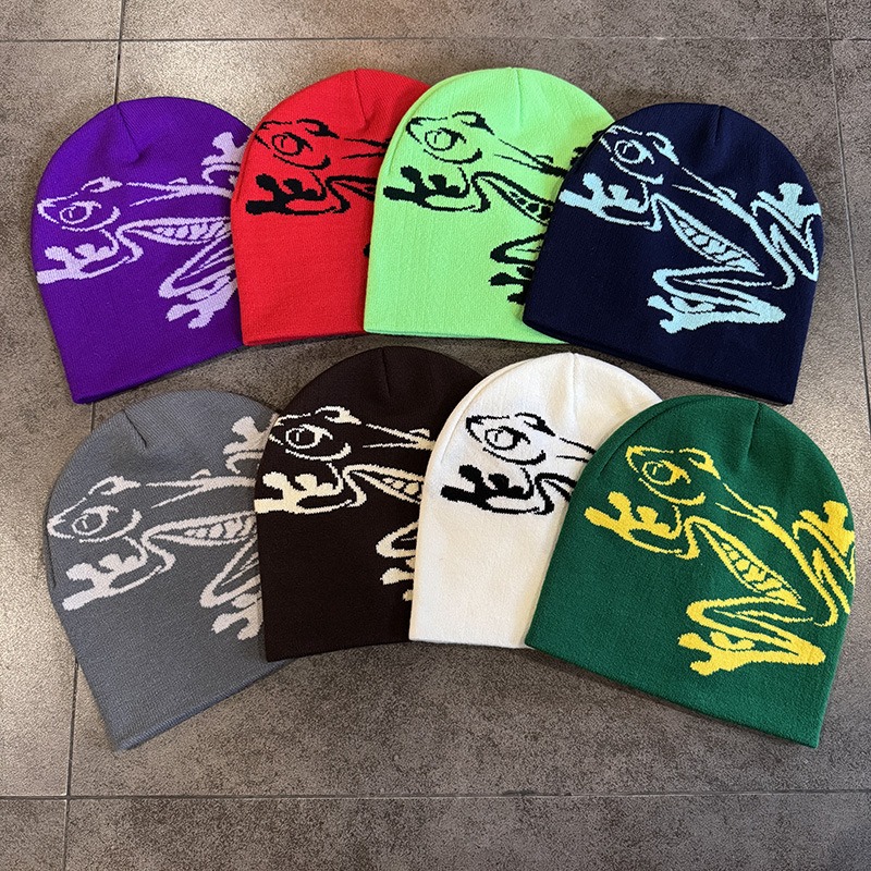 Tree Frog Print Beanie Men Wom - Beanie Cuffed Knit reseña y precio