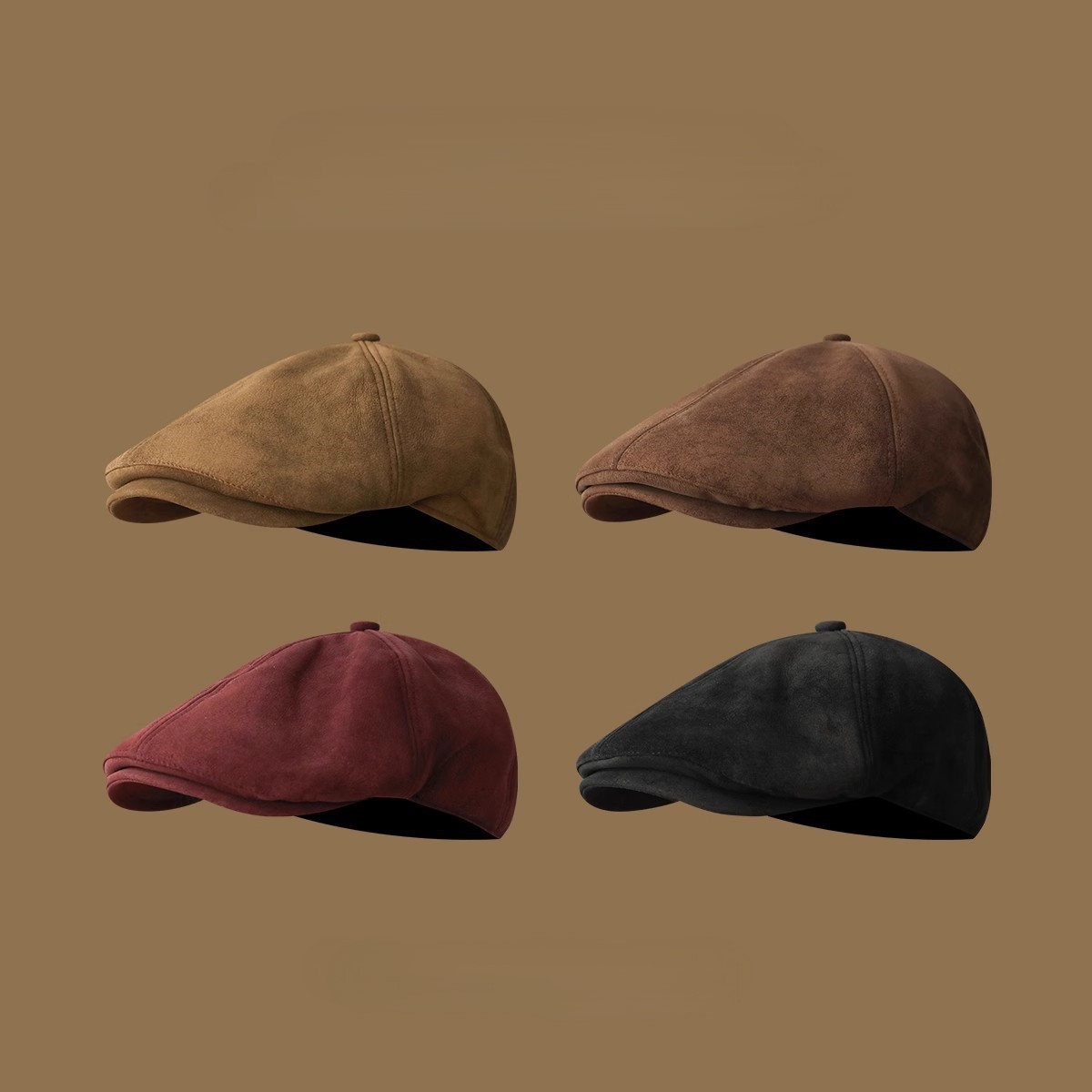 Vintage Suede Newsboy Cap Men  - Newsboy Cap Ivy reseña y precio