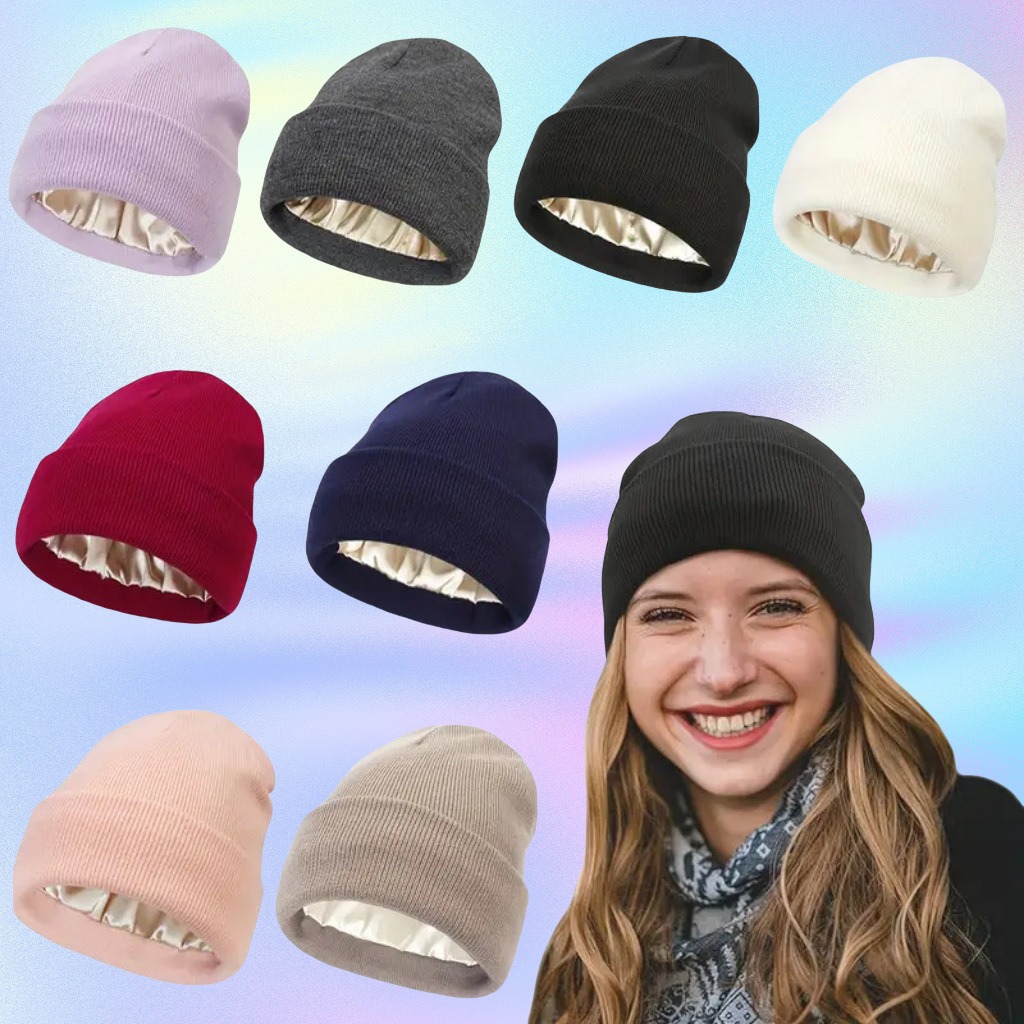 Unisex Satin Lined Anti Static - Beanie Cuffed Knit reseña y precio