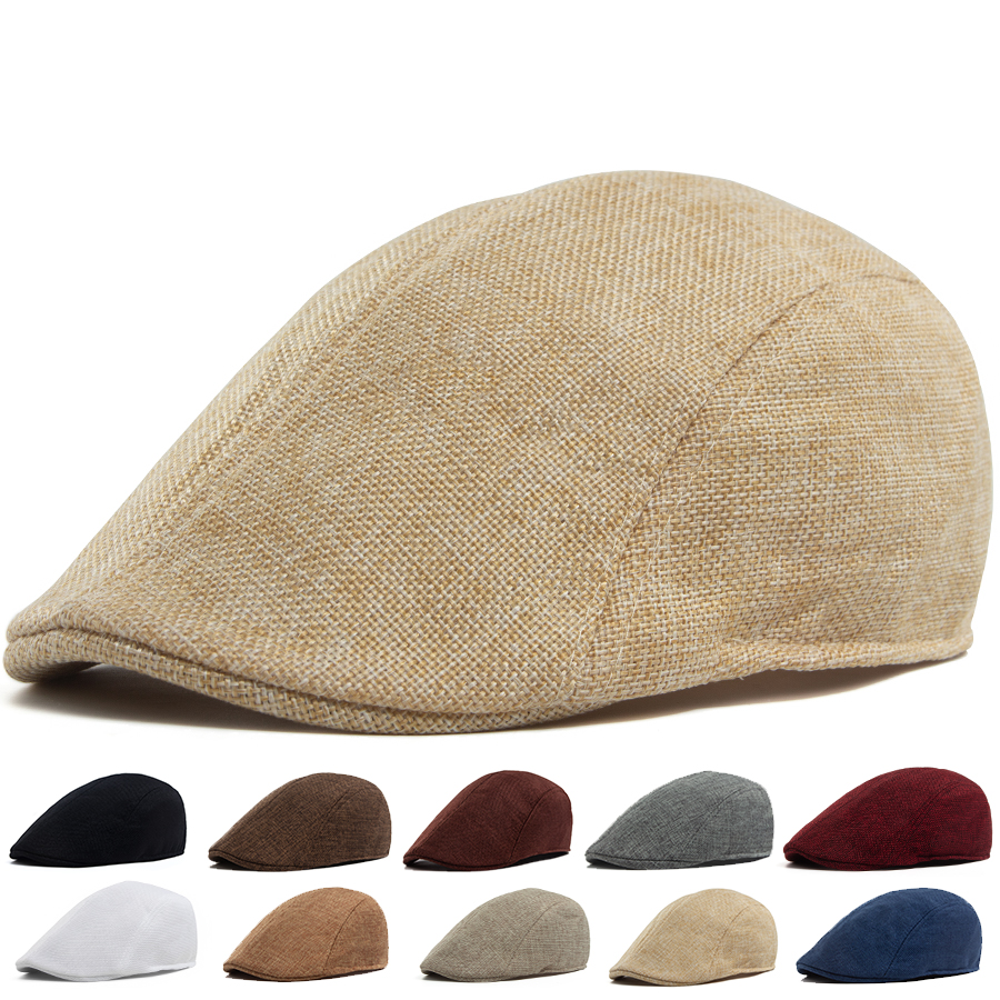 Men's Linen Flat Cap Spring Su - Newsboy Cap Ivy reseña y precio