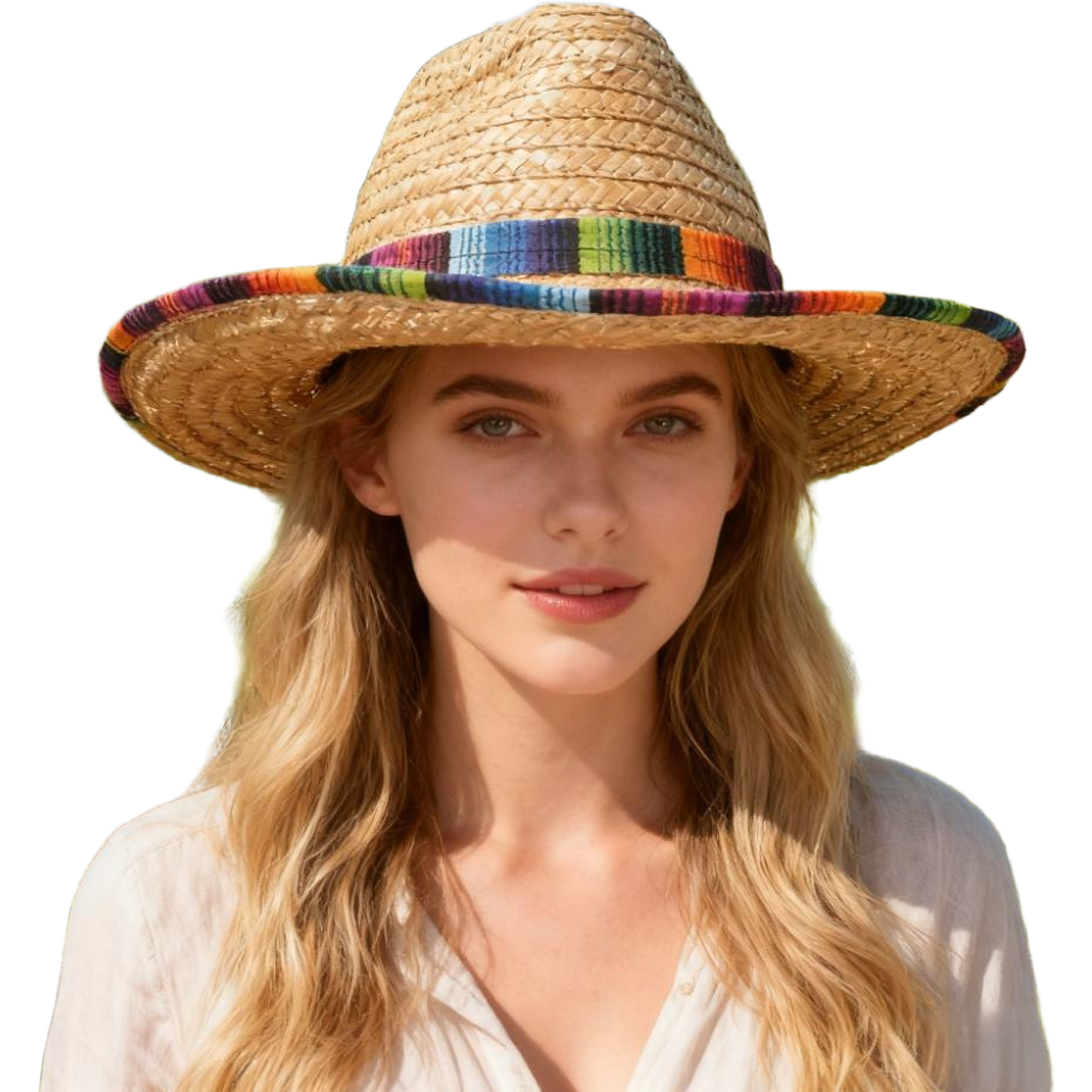 Mexican Straw Hat Carnival Wid - Sun Hat Wide Brim reseña y precio