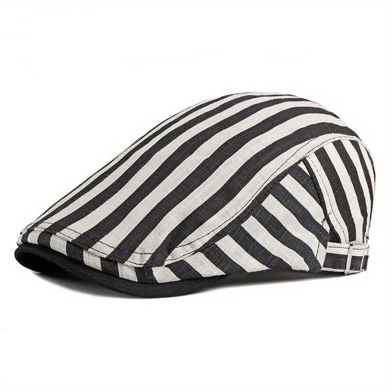 Vintage Striped Newsboy Hat Br - Dad Hat Cotton reseña y precio