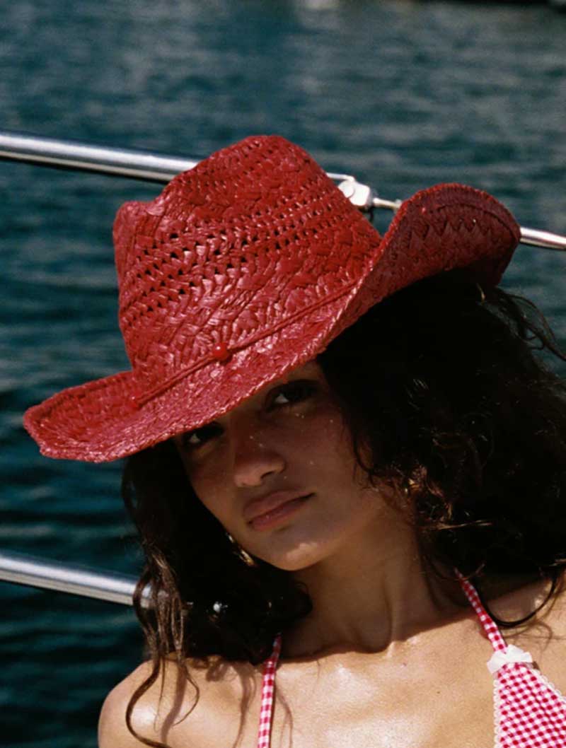 Cowboy hat red hand-painted su - Cowboy Hat Straw reseña y precio
