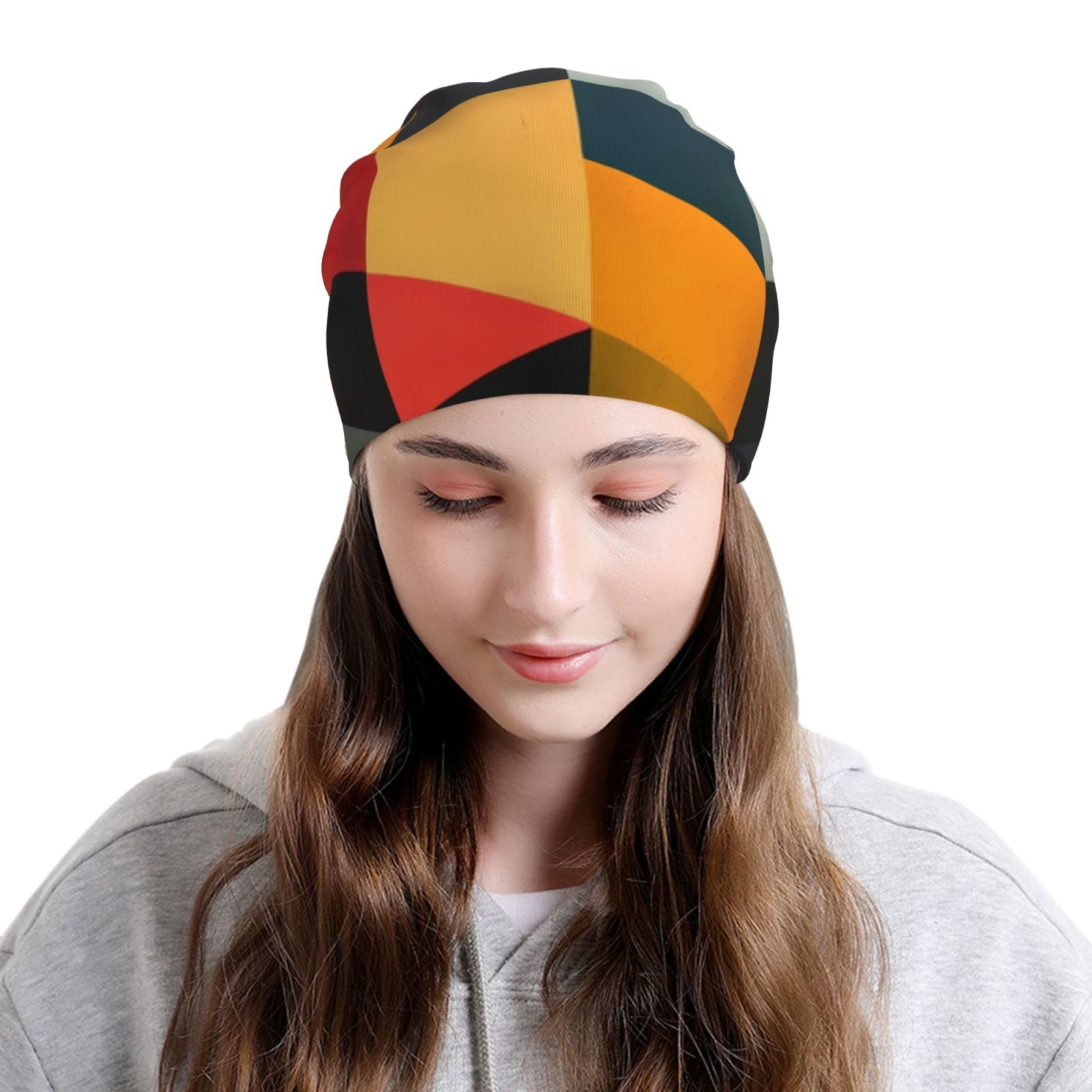 Geometric Cube Pattern Art Pri - Beanie Cuffed Knit reseña y precio