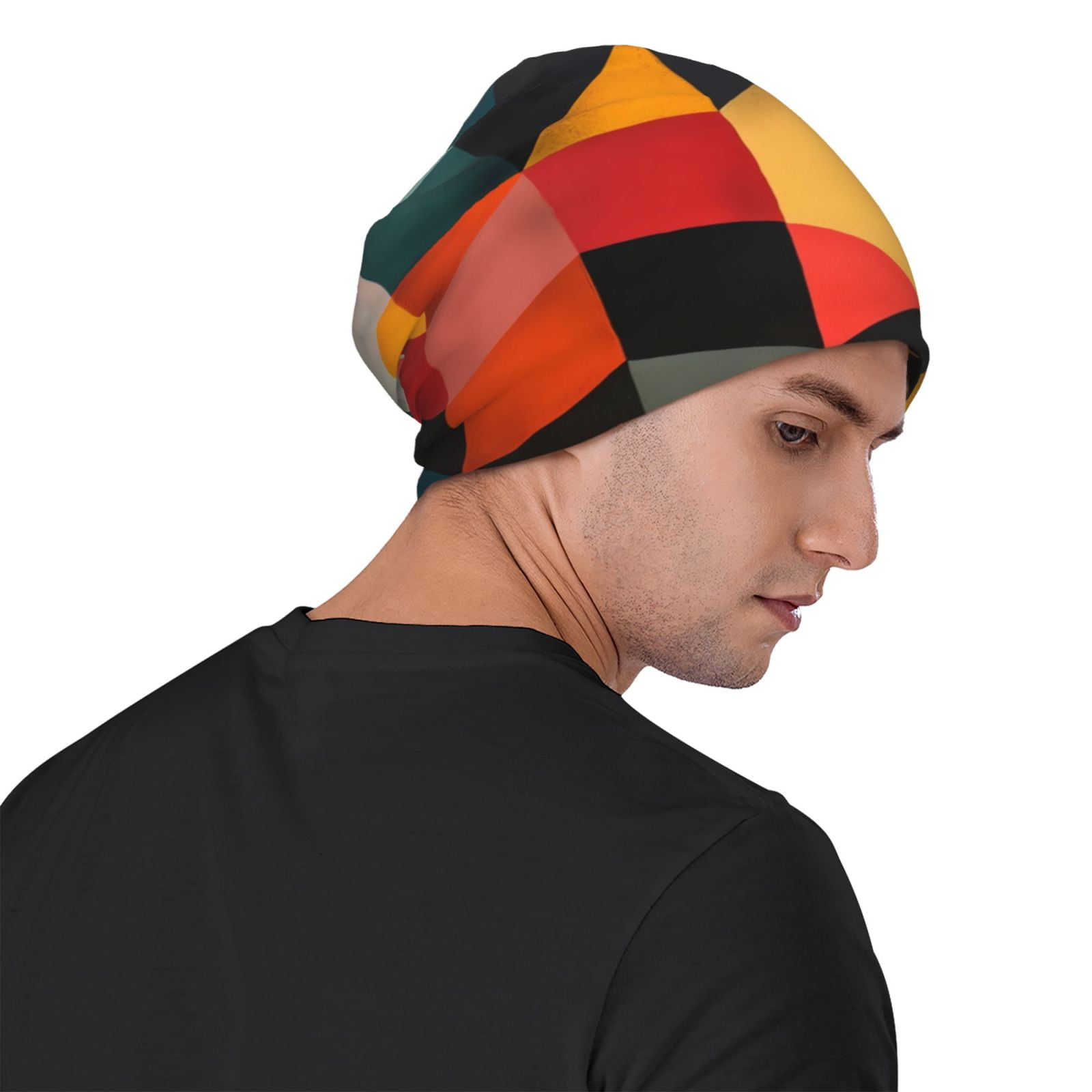 Geometric Cube Pattern Art Pri - Beanie Cuffed Knit reseña y precio