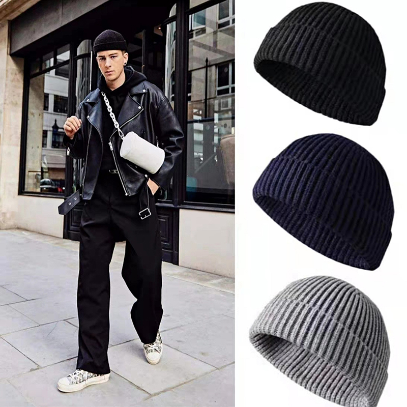 1Pcs Winter Warm Unisex Wool B - Beanie Cuffed Knit reseña y precio