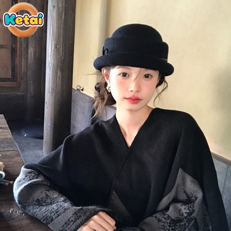 Black Wool Top Hat Beret Women - Beret French Wool reseña y precio