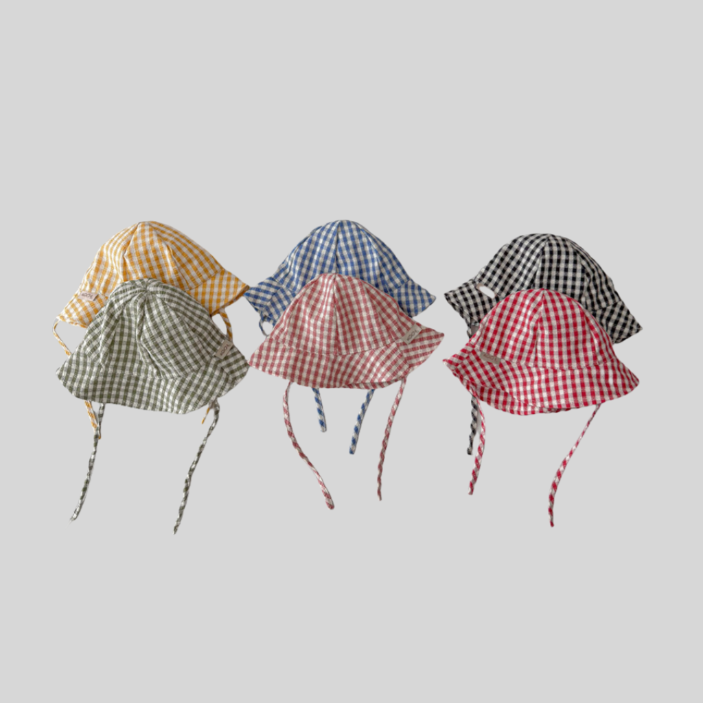 Ins Style Plaid Baby Bucket Ha - Sun Hat Wide Brim reseña y precio