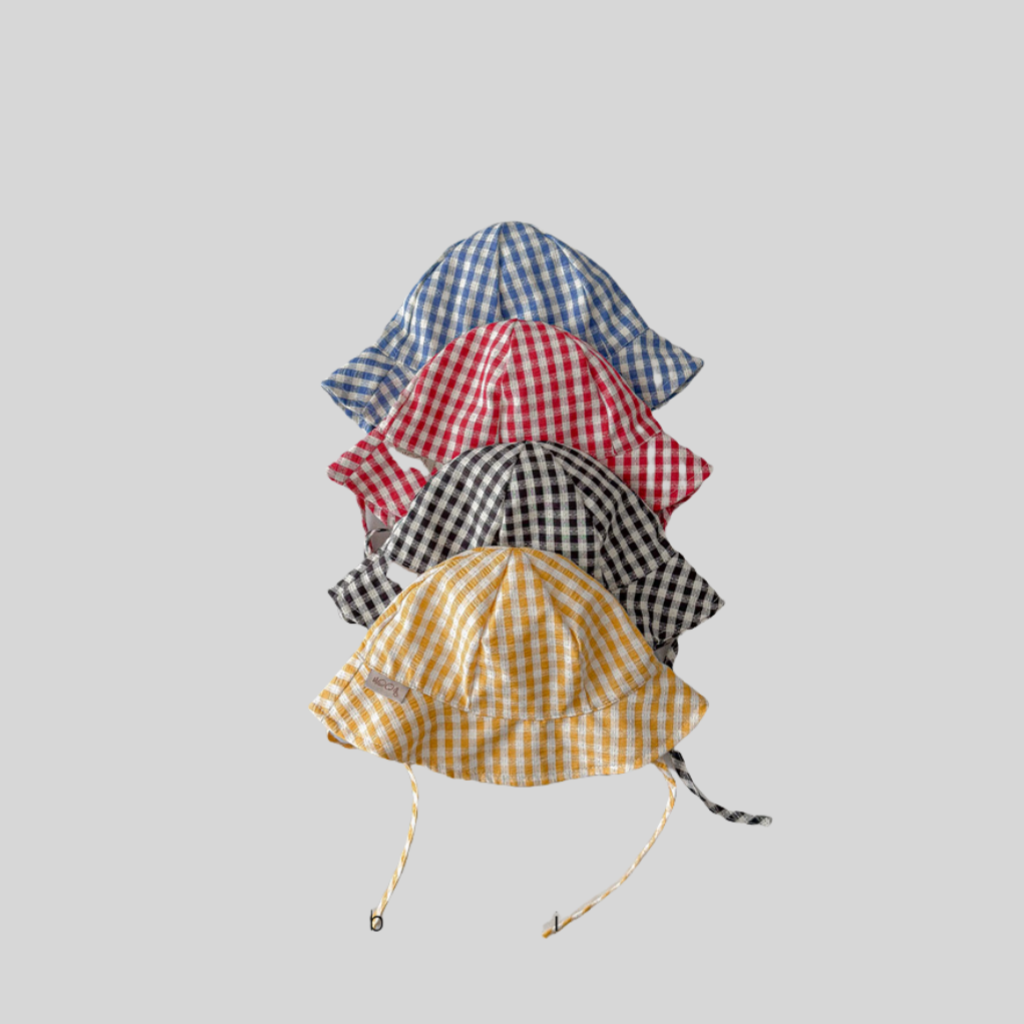 Ins Style Plaid Baby Bucket Ha - Sun Hat Wide Brim reseña y precio