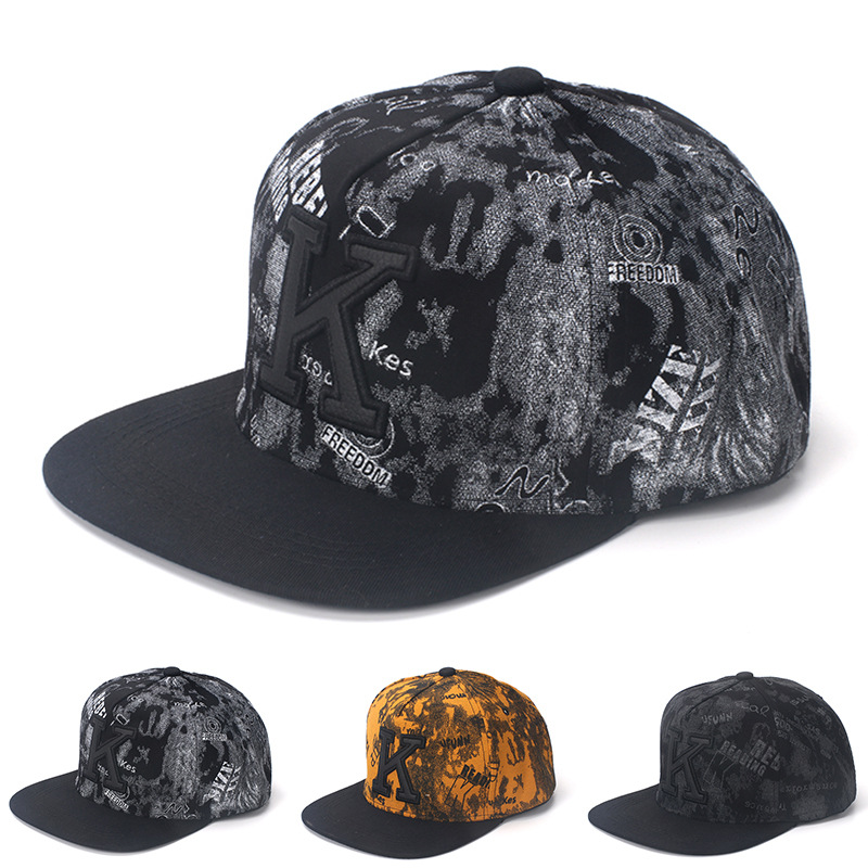 K Letter Hip Hop Baseball Caps - Snapback Hat Flat reseña y precio
